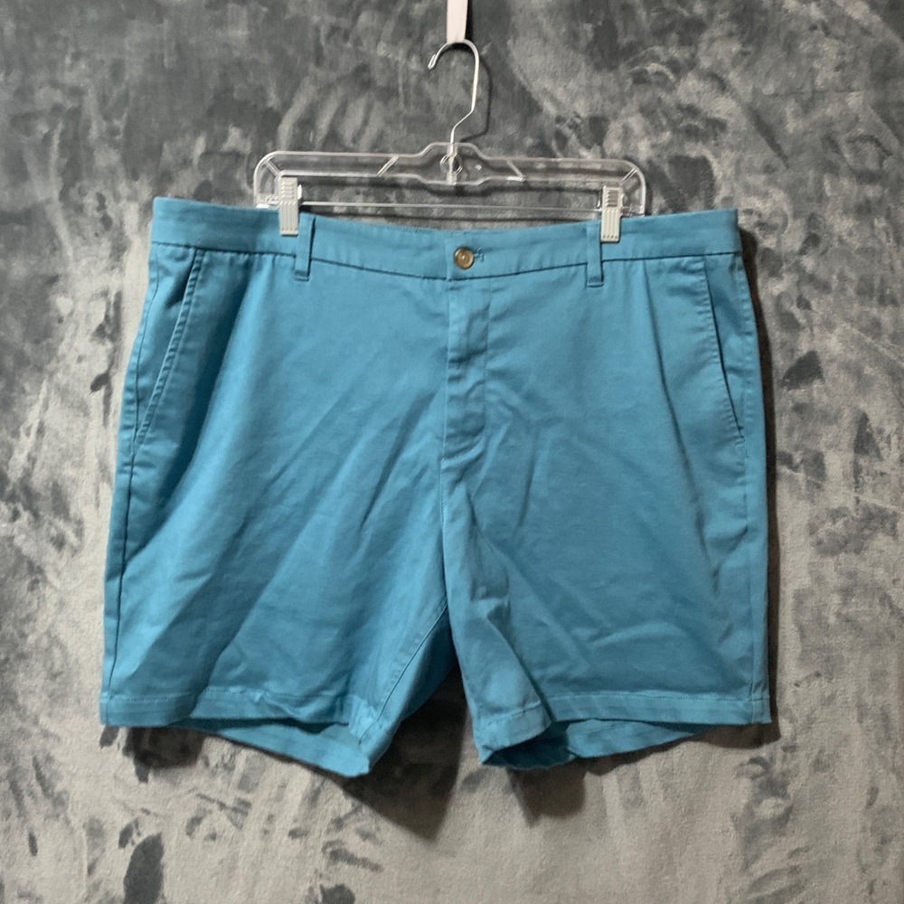 Hawker Rye Mens Teal Blue Chino Shorts 40x7 Stretch Flat Front MGF-MGW-20059